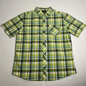 Marmot Mens XXL Green Plaid Short Sleeve Buttoned Shirt‎ Outdoors
